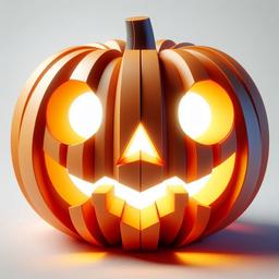 A picture of a jack-o-lantern with glowing eyes.